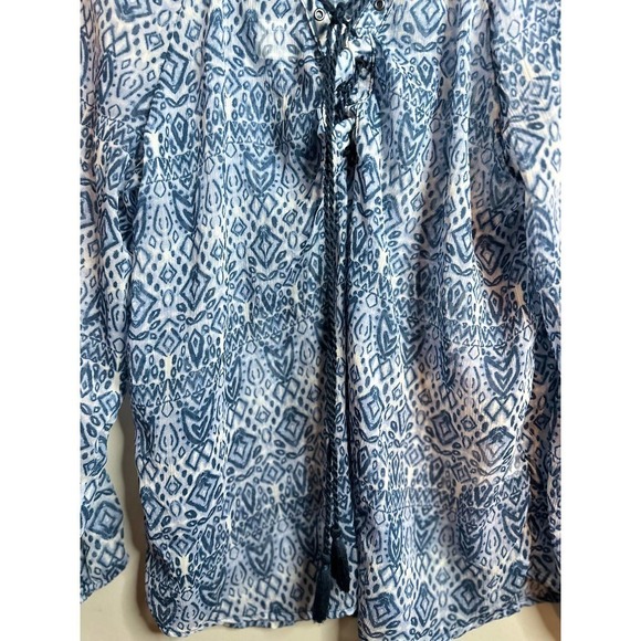 Jessica Simpson pastel paisley chiffon top - sz large - Picture 3 of 4